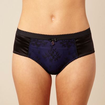 Navy mesh panel shorts