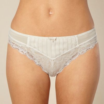Ivory Fleur lace thong