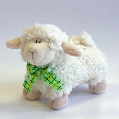 Lamb with ribbon soft toy