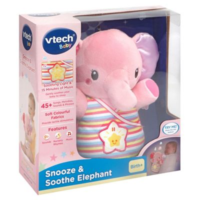 vtech soothing snoozing elephant pink
