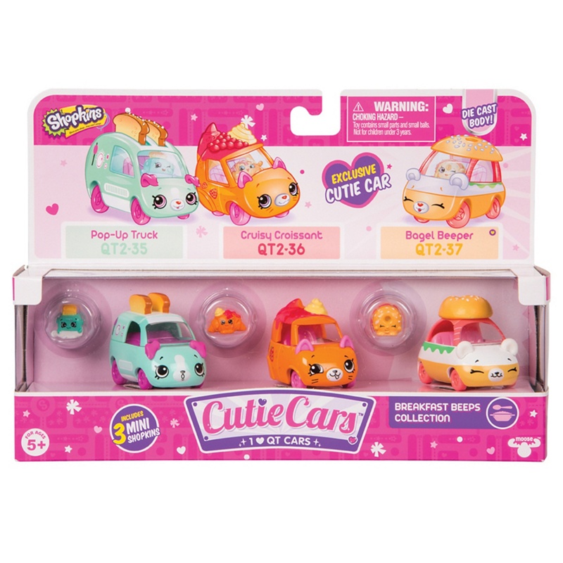 Shopkins - Set Of 3 'Breakfast Beeps - Cutie Cars' Collection Review