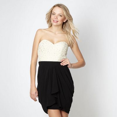 Lipsy VIP black embellished bodice bandeau dress                                                                                