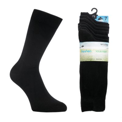 Pack Of Seven Freshen Up Your Feet Black Socks