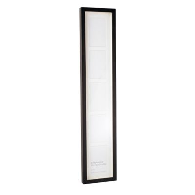 Dark wood boxed 5 aperture photo frame