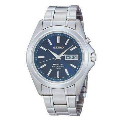 Seiko Mens blue dial with stainless steel