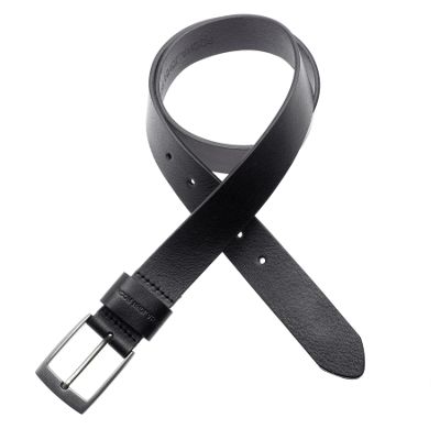 Black chunky leather belt