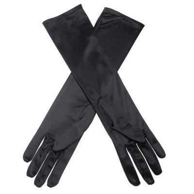 Black elbow length evening gloves �8