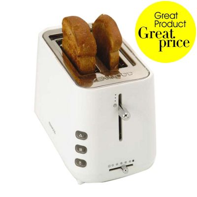 White 2 slice toaster