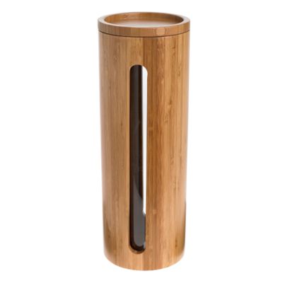 This is a bamboo spaghetti canister from Le Vrai Gourmet.
