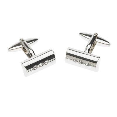 Grey crystal bar cufflinks