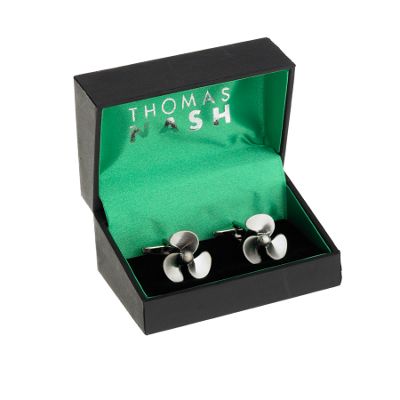 Thomas Nash Grey propeller cufflinks