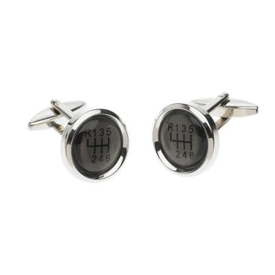 Thomas Nash Grey gunmetal gear stick cufflinks