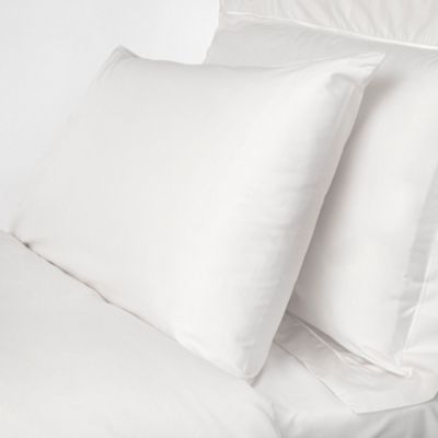 White cotton rich percale bed sheets