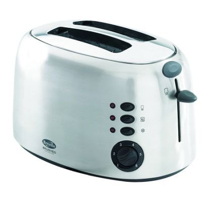 Silver 2 slice brushed toaster