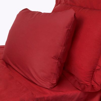 Red cotton rich percale bed linen