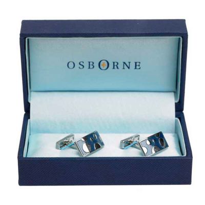 Osborne Blue circles rectangle cufflinks