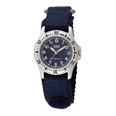 Lorus Boys blue dial with blue fabric strap watch