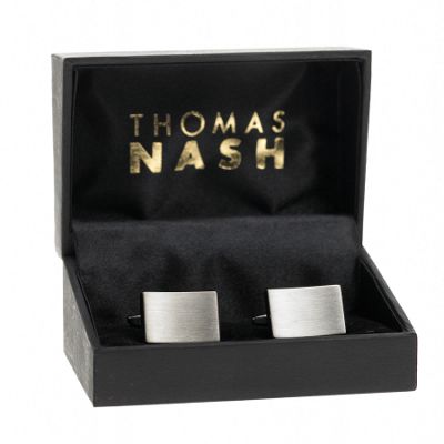 Thomas Nash Grey gunmetal curve cufflinks