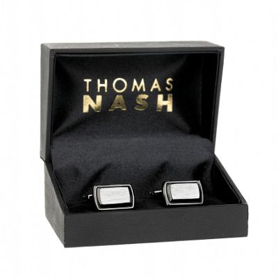 Thomas Nash Grey gunmetal square cufflinks