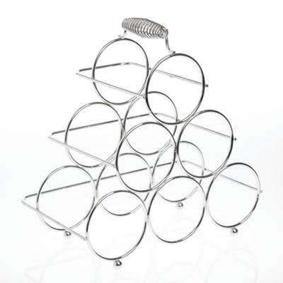 Debenhams Silver pyramid six bottle wine rack