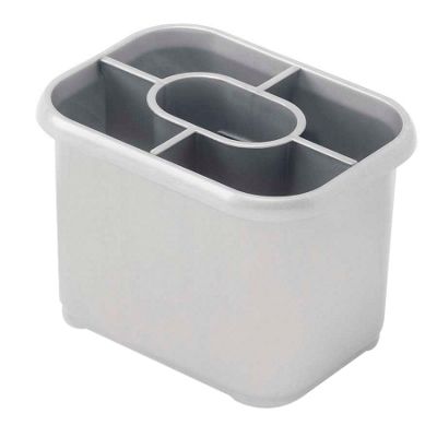 Grey cutlery drainer