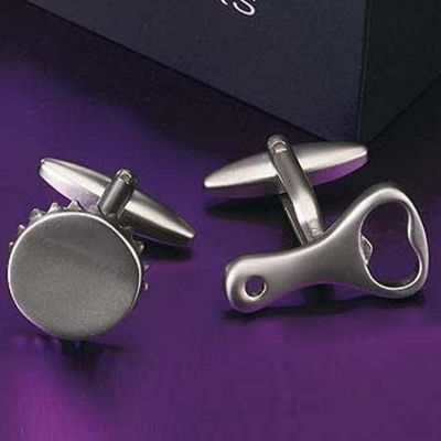 Thomas Nash Grey bottle top and opener cufflinks