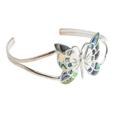 Butterfly shell cuff bracelet