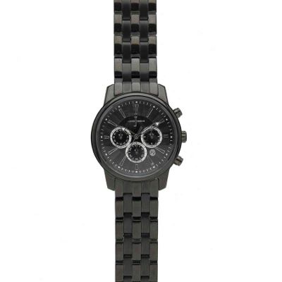 Mens black round chronograph dial with