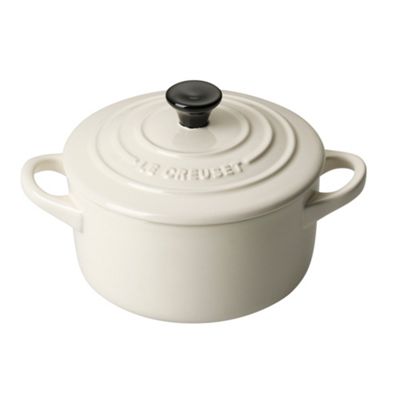 Almond petite round casserole dish