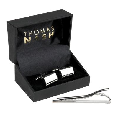 Grey shiny bar cufflinks