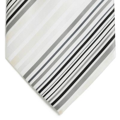 striped tie striped shirt. Silver Multi Satin Stripe Tie
