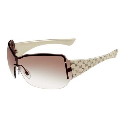 Cream jacquard print visor sunglasses