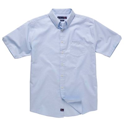 Blue Washed Short Sleeve Oxford Shirt