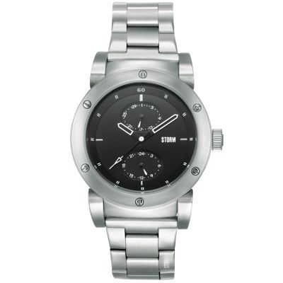 Storm Mens round black dial with bracelet strap