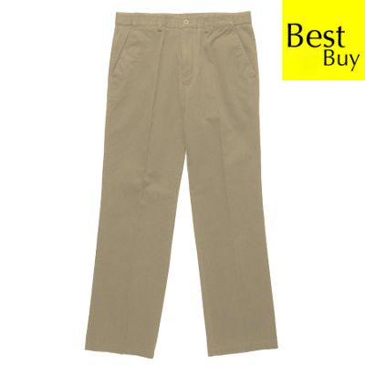 Natural flat front chino trousers