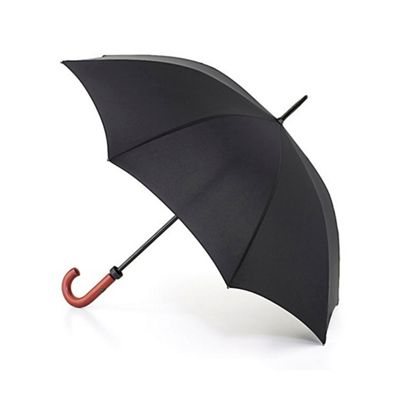 Black large umbrella with wooden handle                                                                                         