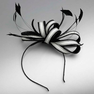 Black stitch loop hair band