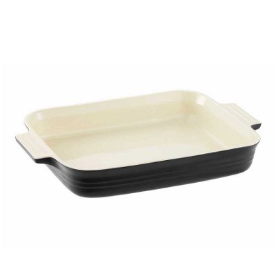 Satin black medium rectangular dish