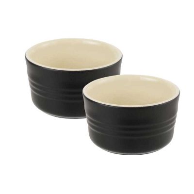Satin black pack of 2 ramekins