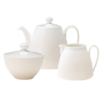 White china by denby teapot set