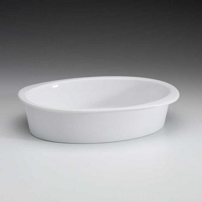 White oval pie dish