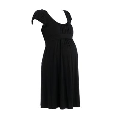 Maternity black scoop neck dress