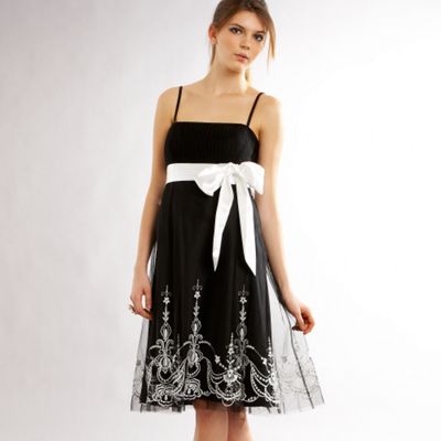 Black embellished prom dress