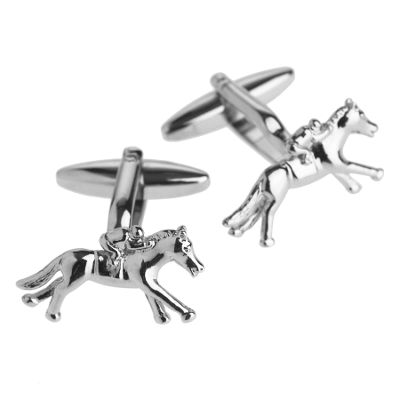 Thomas Nash Grey race horse cufflinks