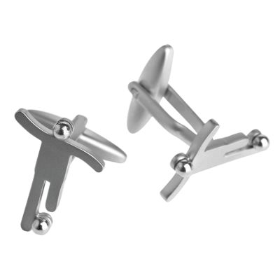 Grey football figure cufflinks