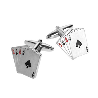 Grey aces cufflinks