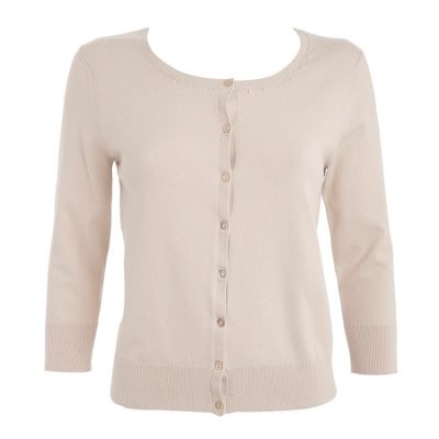 Natural cotton stretch crew neck cardigan �18