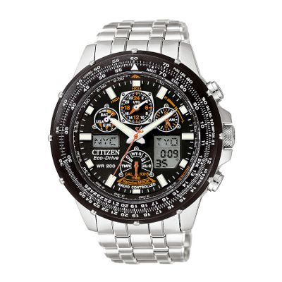 Citizen Mens black dial with silver coloured