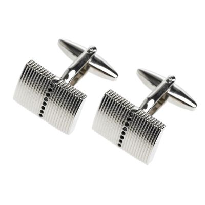 Osborne Grey ribbed stripe cufflinks