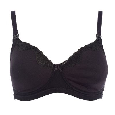 Black moulded nursing bra